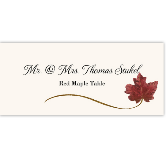 Red Maple Wispy Leaf Autumn/Fall Leaves Place Cards