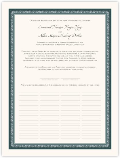 Zapfino-Imperial-Celtic Vine Contemporary and Classic Wedding Certificates