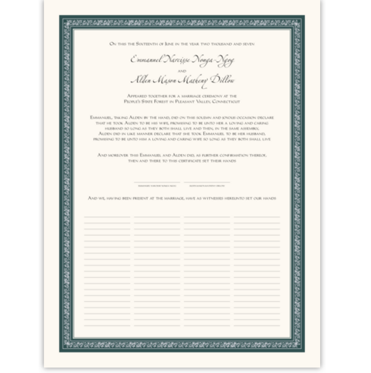 Zapfino-Imperial-Celtic Vine Contemporary and Classic Wedding Certificates
