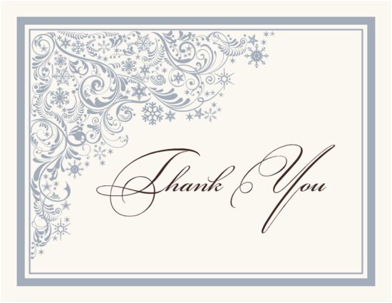 Snowstorm Winter, Snowflake, and Holiday Thank You Notes