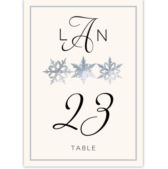 Snowflake Pattern Winter, Snowflake, and Holiday Table Numbers
