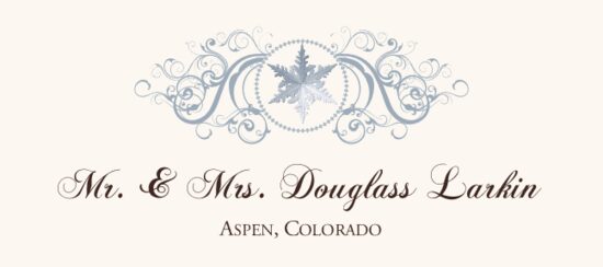 Curly Sue Snowflake Winter, Snowflake, and Holiday Place Cards