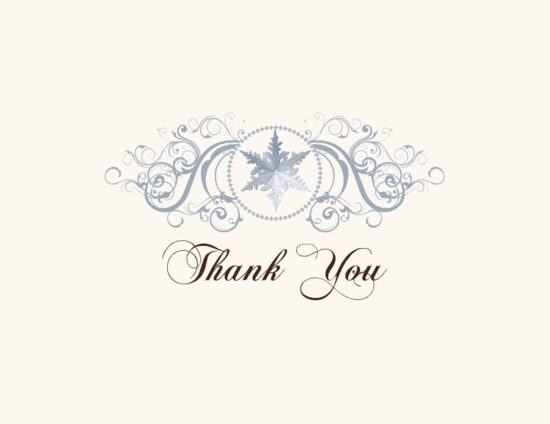 Curly Sue Snowflake Winter, Snowflake, and Holiday Thank You Notes