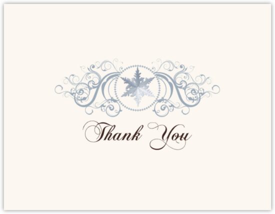 Curly Sue Snowflake Winter, Snowflake, and Holiday Thank You Notes