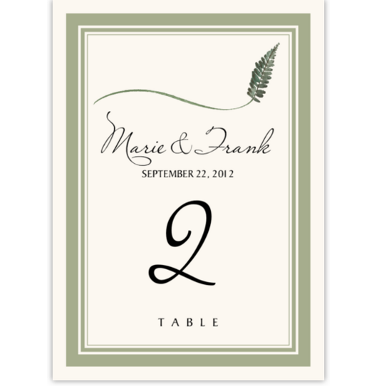 Wispy Leaves Autumn and Fall Leaves Table Numbers