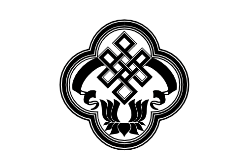 Cultural Illustrations Auspicious Symbol Badge - Endless Knot Artwork