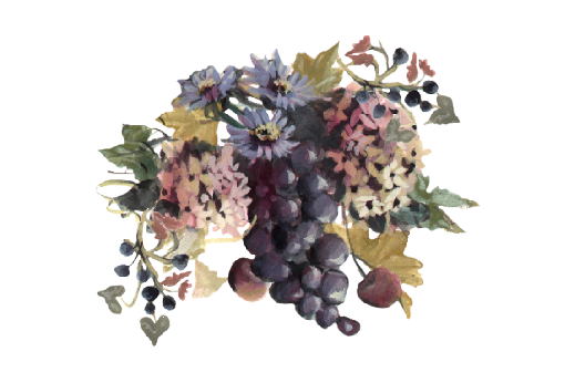 Spring Flowers, Autumn Leaves, Grapes Blue Grapes and Chicory 01 Artwork