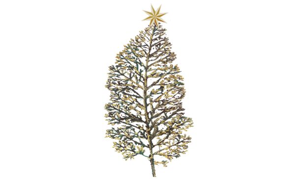 Winter and Holiday Christmas Tree - Gold Artwork