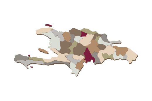 Cultural Illustrations Map of Dominican Republic and Haiti Artwork