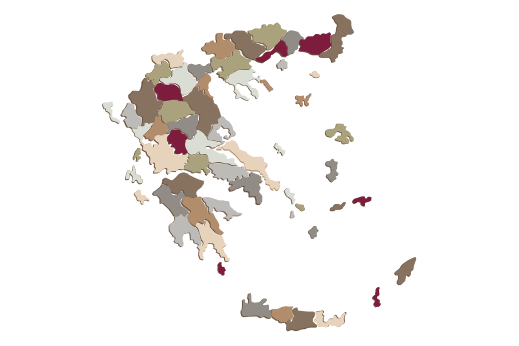 Cultural Illustrations Map of Greece Artwork