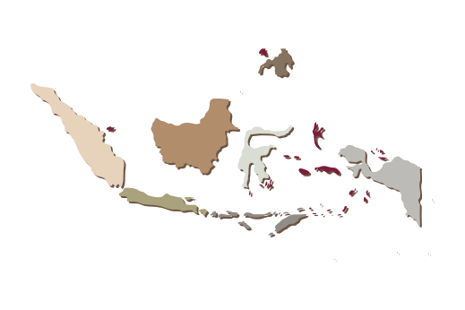 Cultural Illustrations Map of Indonesia Artwork