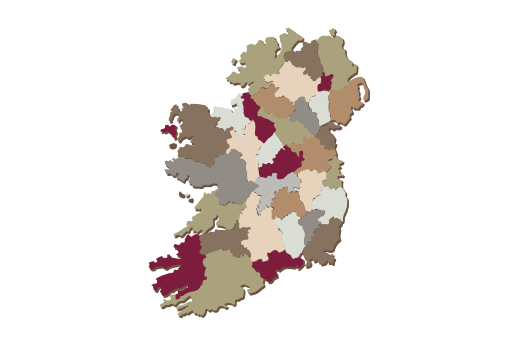 Cultural Illustrations Map of Ireland Artwork