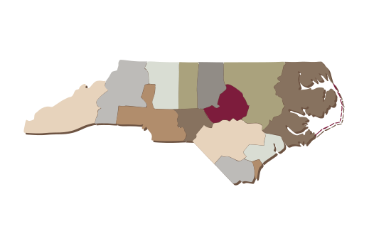 Cultural Illustrations Map of North Carolina Artwork