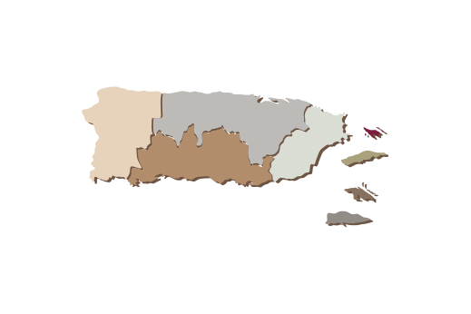 Cultural Illustrations Map of Puerto Rico Artwork