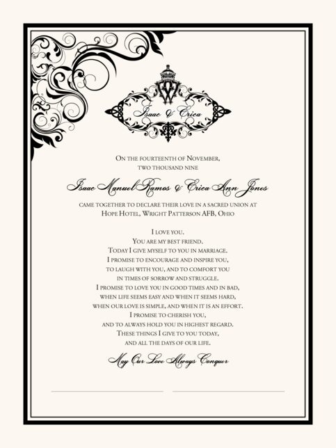 Celtic Wedding Marriage Certificates With Irish And Scottish