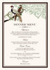 Asian Peace Birds Birds and Butterflies Wedding Menus