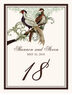 Asian Peace Birds Birds and Butterflies Table Numbers