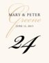 Bickham Monogram 29 Contemporary and Classic Table Numbers