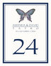 Painted Blue Butterfly Birds and Butterflies Table Numbers