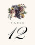Blue Grapes and Chicory 01 Fruit and Grape Table Numbers