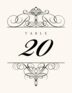 Flourish Monogram 01A Contemporary and Classic Table Numbers