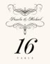 Flourish Monogram 08B Contemporary and Classic Table Numbers