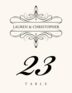 Flourish Monogram 10B Contemporary and Classic Table Numbers