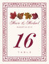 Maple Leaf Pattern Autumn and Fall Leaves Table Numbers