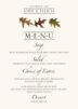 Oak Pattern Leaves, Flowers, Vineyard & Grapes Menus