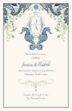 Paisley Seahorse Swirl Monogram Beach and Seashell Wedding Programs