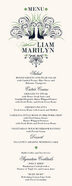 Passionate Peacock Birds and Butterflies Wedding Menus