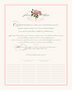 Pink Tea Rose Flower Wedding Certificates