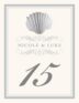 Silver Scallop Swirl Beach and Seashell Table Numbers