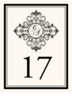 Spiral Swirl Monogram Contemporary and Classic Table Numbers