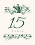 Watering Can Contemporary and Classic Table Numbers