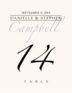 Zapfino Monogram 13 Contemporary and Classic Table Numbers