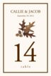 Oak and Acorn Autumn and Fall Leaves Table Numbers