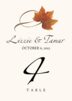 Twisty Leaves Autumn and Fall Leaves Table Numbers