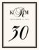 Bailly Monogram 04  Table Numbers