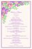 Paisley Garden - Pink & Purple  Wedding Menus