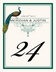 Peacock Flourish Monogram  Table Numbers