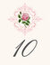 Pink Tea Rose  Table Numbers