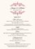 Song  Wedding Menus