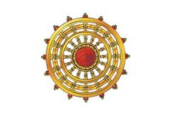 crop circle Dharma wheel psychedelic original art print by em
kell