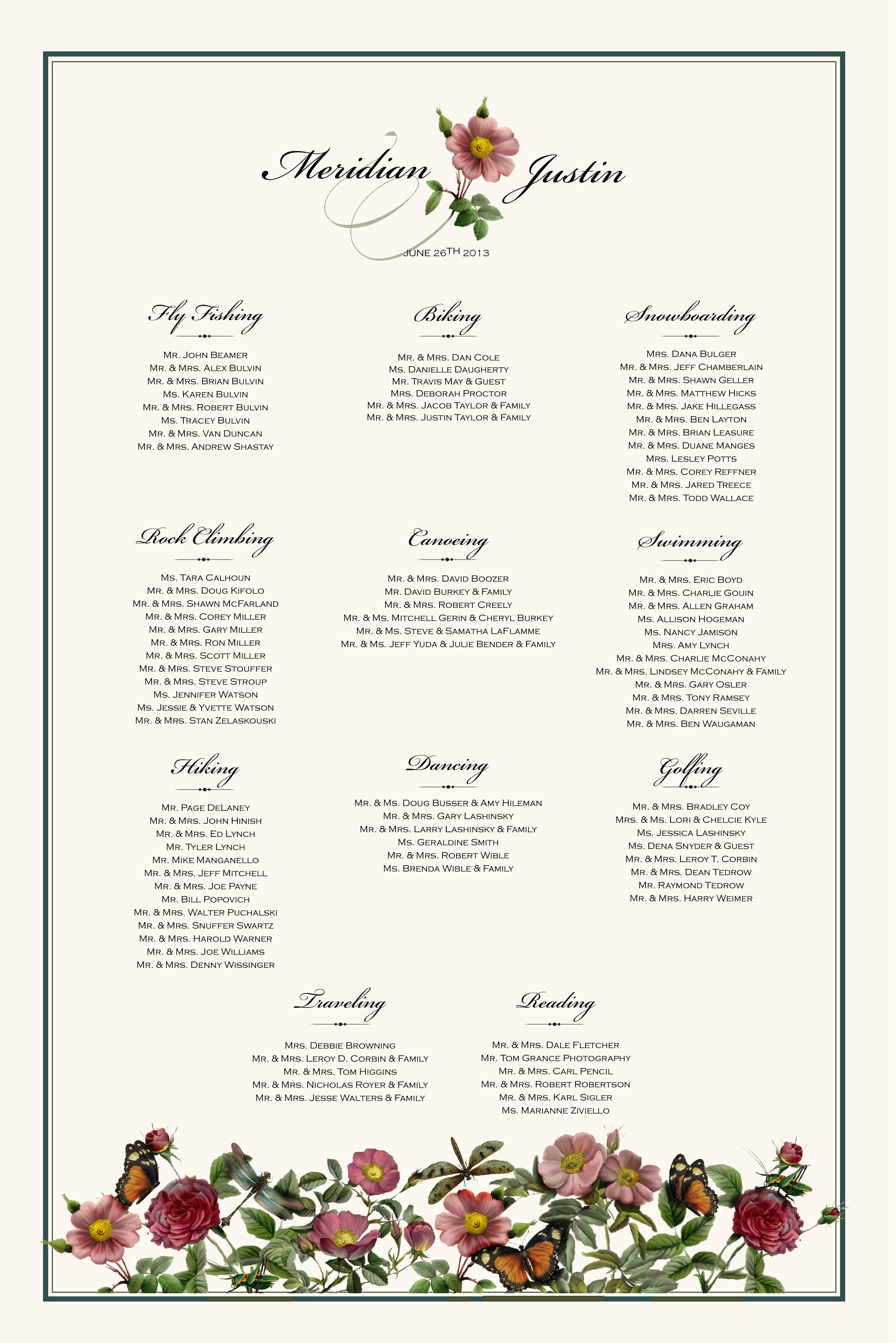 Rose Garden Seating Chart