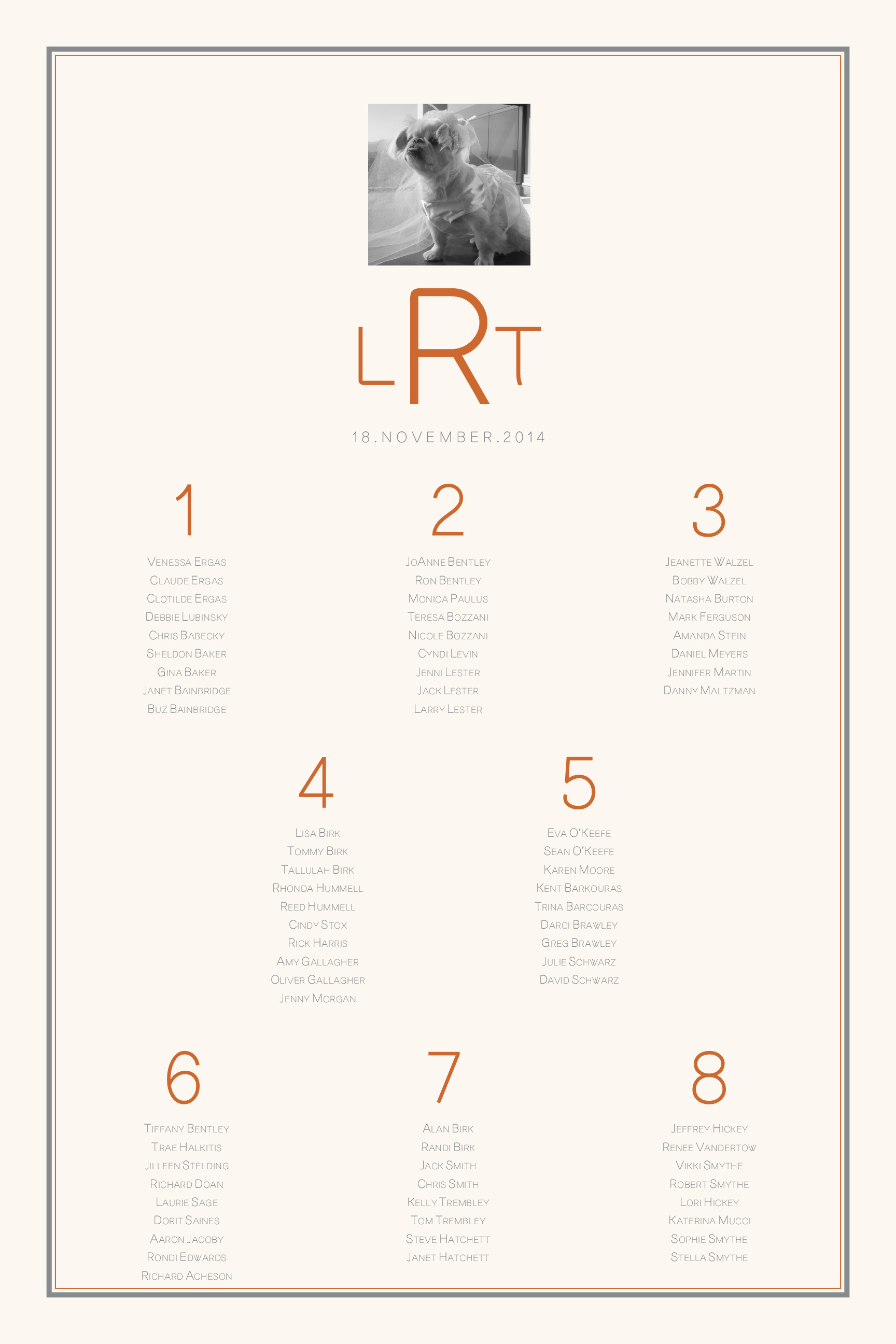 The Moore Seating Chart